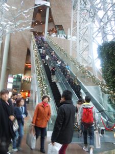 A very long escalator in Langham Mall