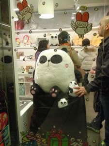 Funny panda on display
