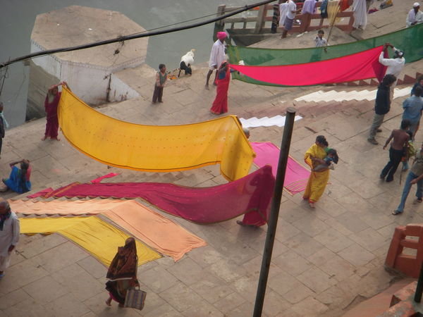 Saris drying in the sun