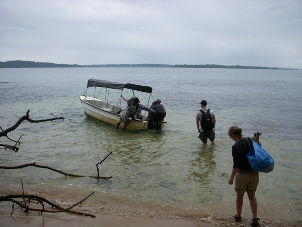 Catching a boat to go out with our naturalist, Erwin
