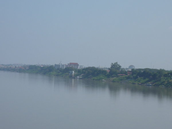 Crossing the Mekong on Friendship Bridge