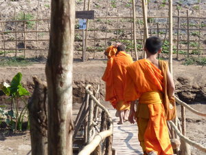 Monks crossing Nam Kahn