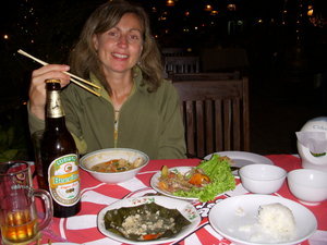 Another relaxing dinner by the Mekong