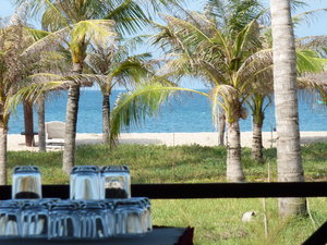 Beach view from our resort restaurant