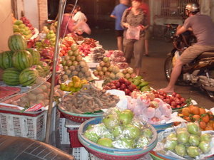 Fruit and vegetable stand in Saigon