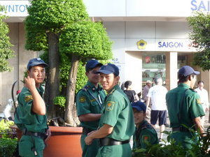 Smiling policemen