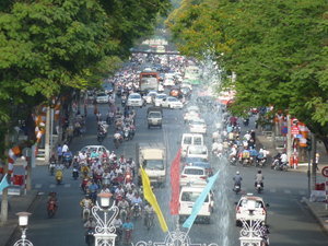 Lots of traffic in Ho Chi Minh City (Saigon)