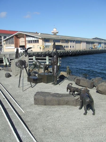 Funky statues by the harbour