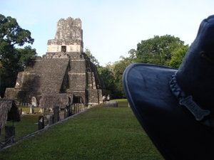 Explorer Nic surveys her domain - Tikal