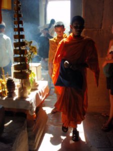 Monks in shot