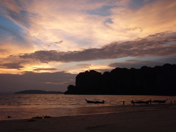 Beautiful sunset in Railay
