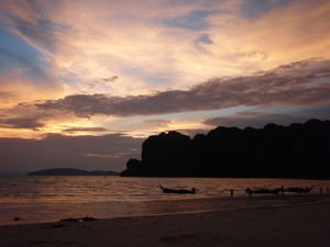 Beautiful sunset in Railay