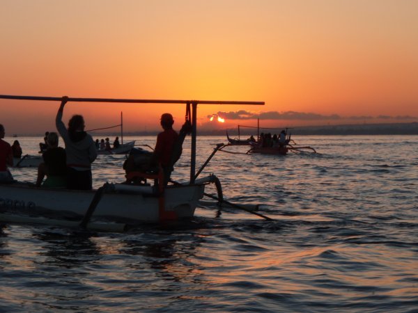 Boats at sunrise