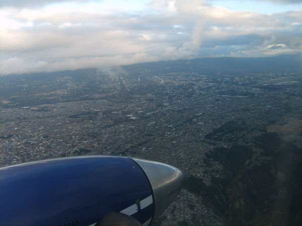 back to Guatemala city, view from plane