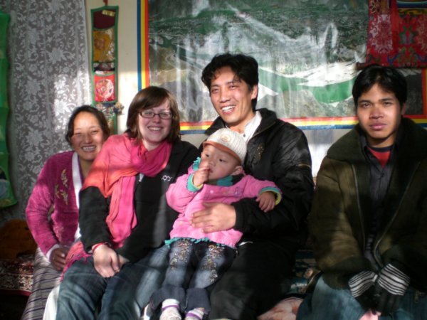 Robyn and Lobsang holding his baby with wife and Jimmy!!