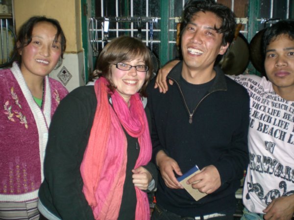 Robyn with Lobsang, his wife and Jimmy (far right)