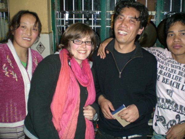 Robyn with Lobsang, his wife and Jimmy (far right) | Photo