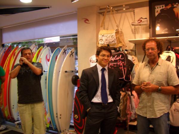 Grant with BMW & Rip Curl Brazil bosses (the boys were doing magazines interviews that afternoon at the R.Curl shop)
