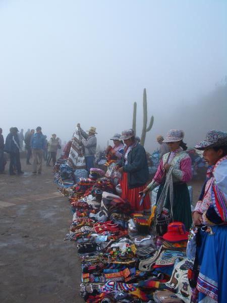 women selling craft at the Cruz del Condor - Colca Canyon