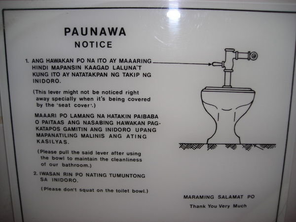 Toilet instructions