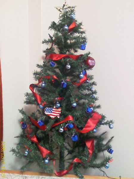 Blue and Red Themed Tree