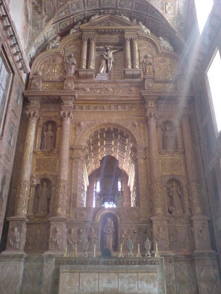 Inside one of Old Goa's churches