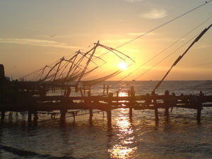 Fishing nets at Sunset