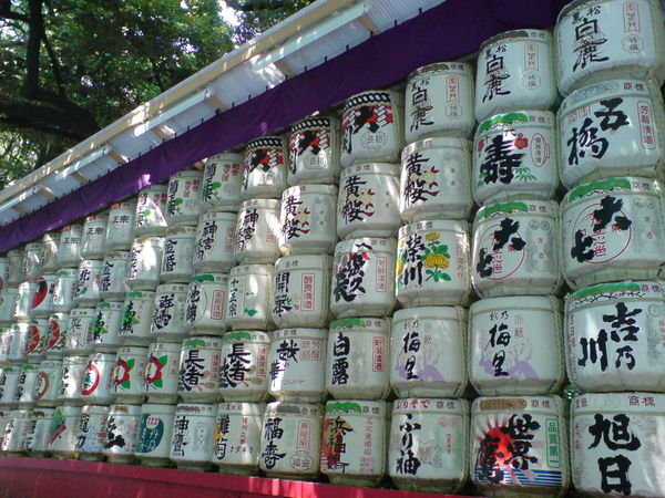Decorated beer barrels
