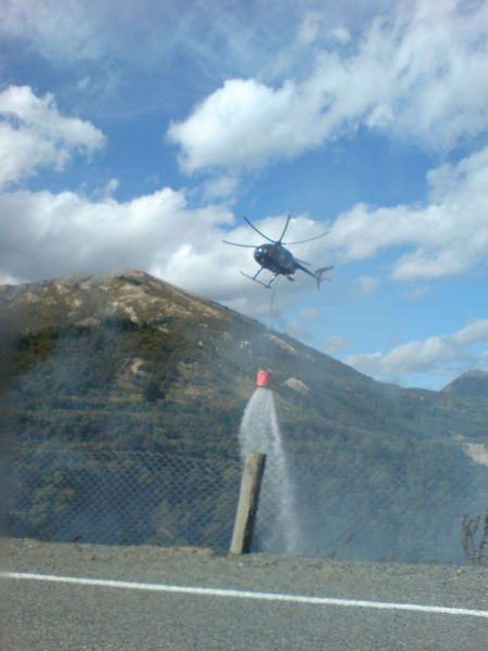 Choppers dumping water