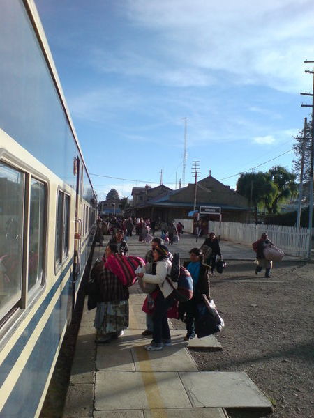 Catching the train in Oruro