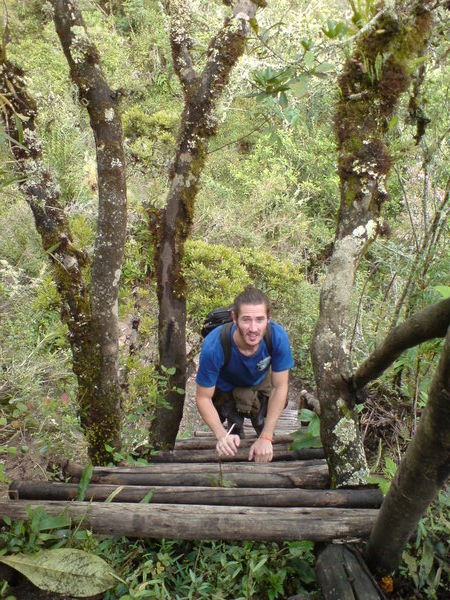 Climbing part of Wayna Picchu