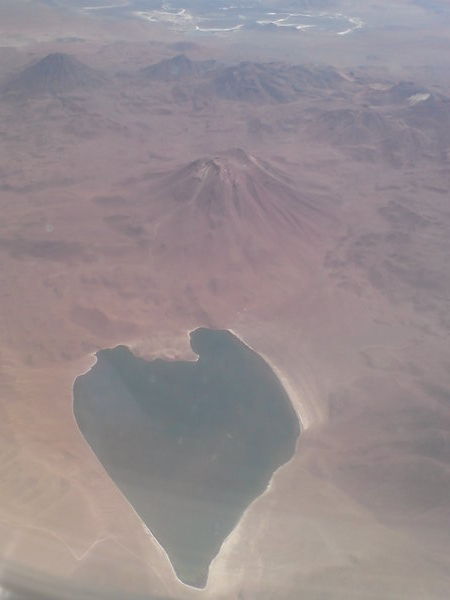 View of South America from the plane