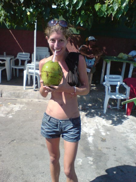 The coconut was nearly as big as Nic!