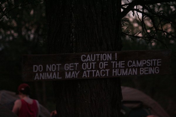Sign at our camping spot in the Serengeti