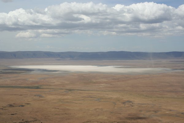 View of the Ngorongoro Crater on the way back to camp