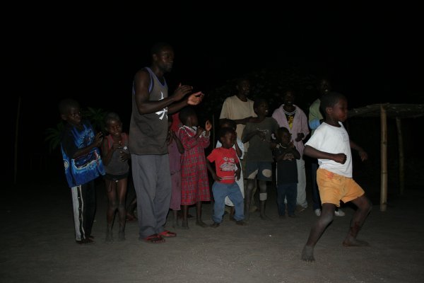 Local kids dancing in the village