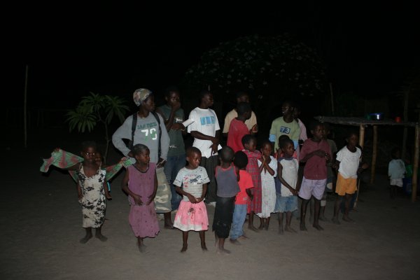 Local kids dancing in the village