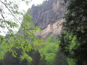 Sumela Monastery from below