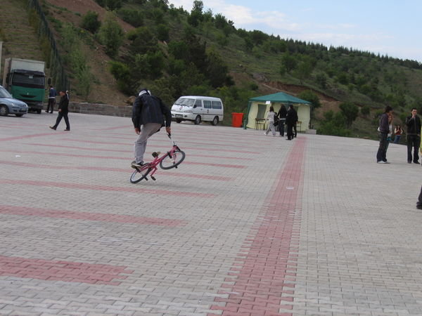 This is how people ride bicycles in Turkey.