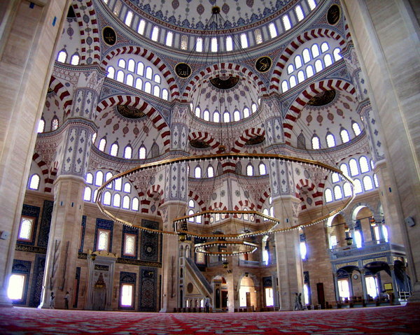 inside the massive Sabancı Merkez Camii