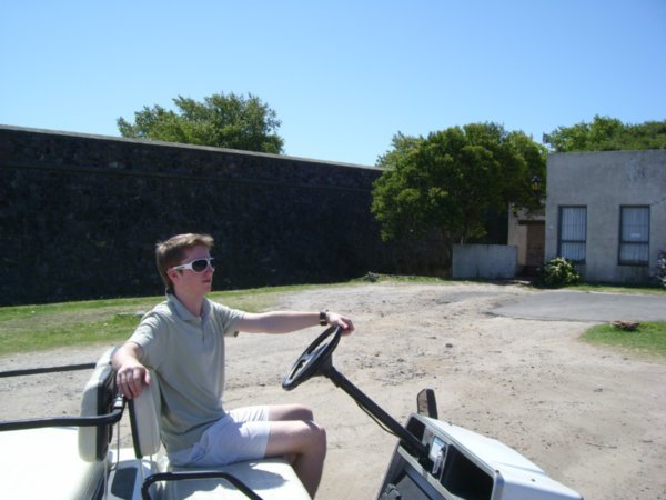 Me, on a golf cart