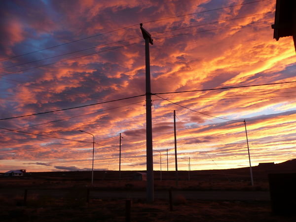 An unserem vorerst letzter Morgen in Argentinien: Sonnenaufgang in El Calafate