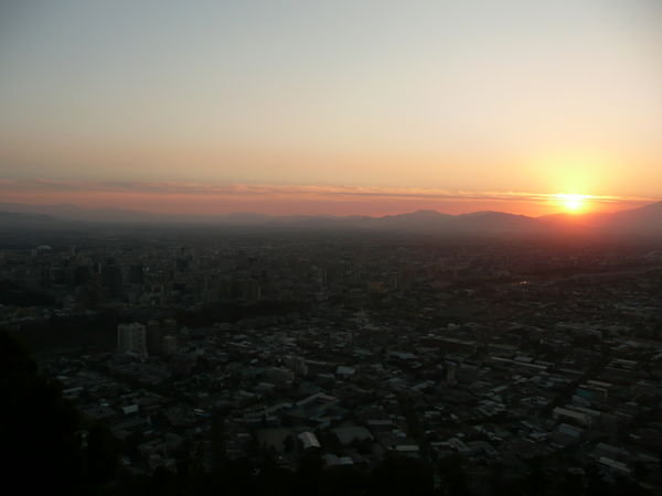 Sonnenuntergang ueber Santiago