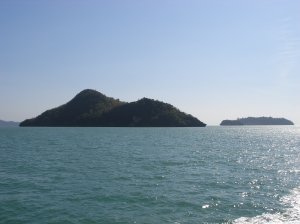 View from boat of neighbouring island