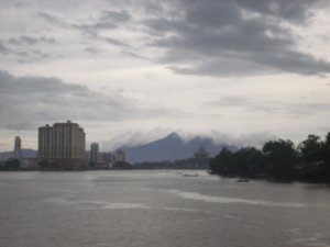 View of mountain from boat