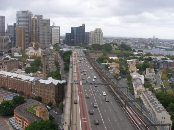 View of city from Sydney Harbour Bridge