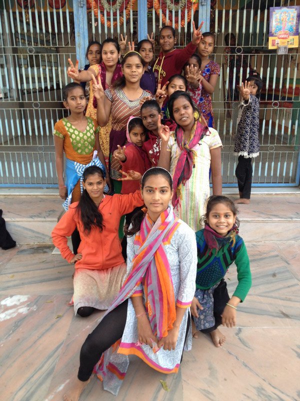 some of the girls at the nearby temple