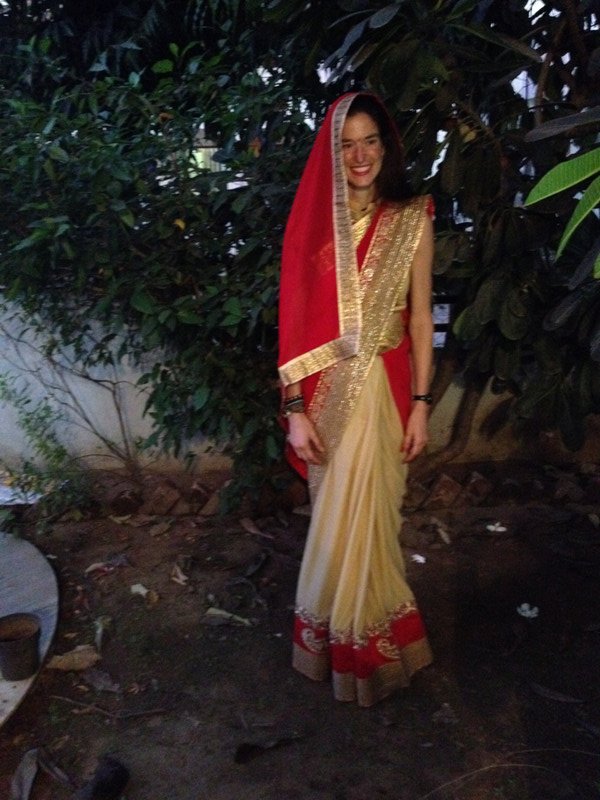 Wearing a sari for the first time