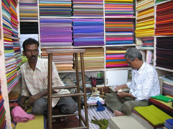 Colorful fabric shop