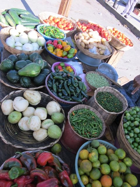 Veggie market in a village